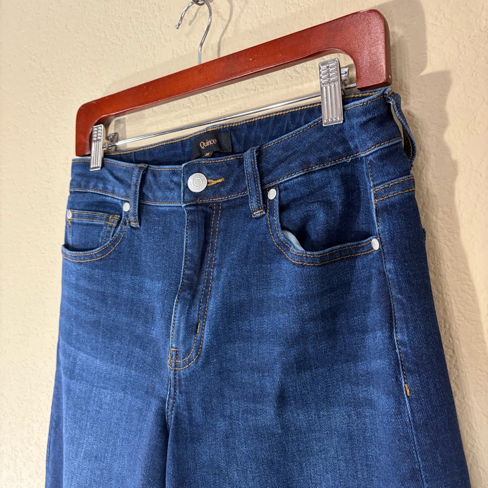 Quince Women Wide-Leg Jeans in Dark Blue Sz 29 Casual Classic Preppy - Picture 2 of 12